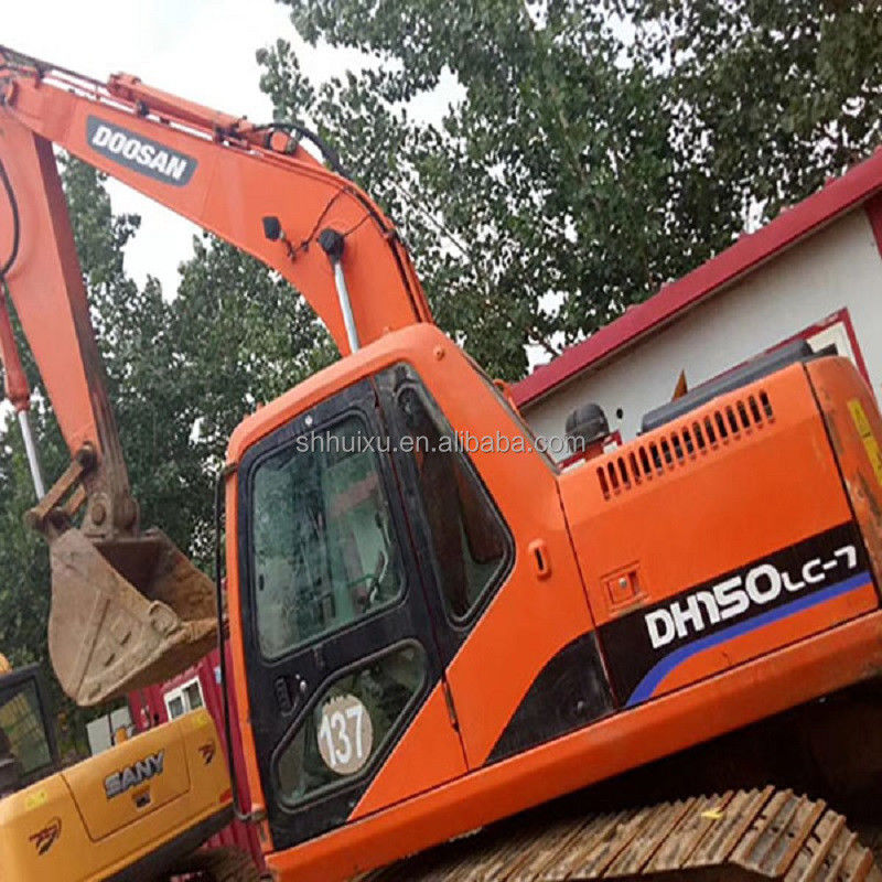 Digunakan mesin hydraulic crawler menggali Doosan DH150/Tangan kedua Kualitas DOOSAN DH150 excavator dengan harga murah untuk dijual