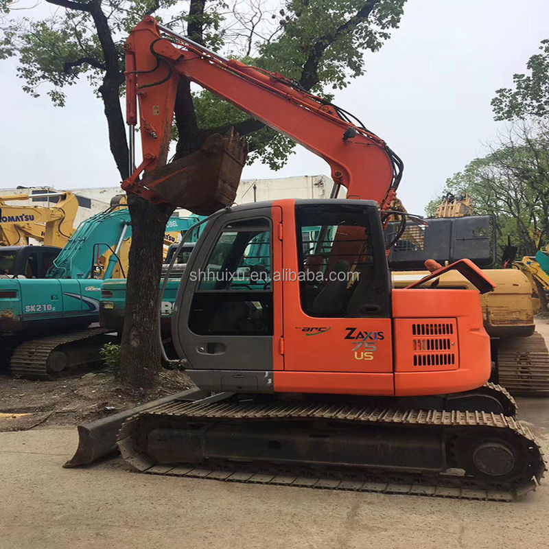 Digunakan Hitachi75US mini excavator untuk dijual bekas Hitachi75US excavator kecil dalam kondisi baik