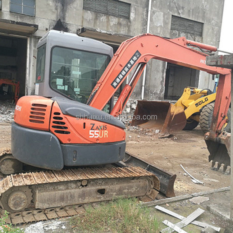 Hitachi dalam stok Digger mini bekas Jepang HITACHI 55 untuk dijual/Tangan kedua Excavator Crawler kecil kondisi baik HITACHI 55