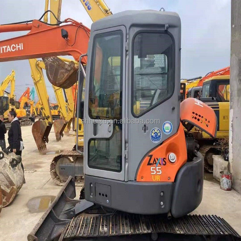 Hitachi dalam stok Harga murah bekas mini penggali Jepang HITACHI 55/Tangan kedua hidraulik Crawler Excavator kondisi baik HITACHI 55