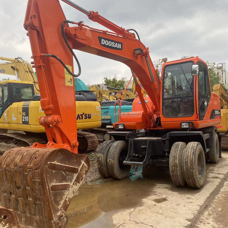 Doosan jual panas jual panas bekas Doosan DH150 W-7 Digunakan Excavator dalam Kondisi Baik Excavator Roda.