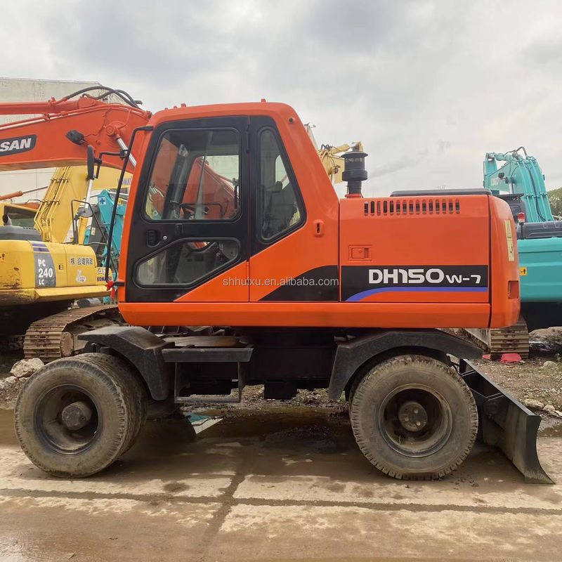 Doosan jual panas jual panas bekas Doosan DH150 W-7 Digunakan Excavator dalam Kondisi Baik Excavator Roda.