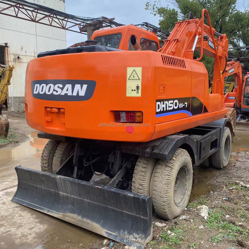 Doosan jual panas jual panas bekas Doosan DH150 W-7 Digunakan Excavator dalam Kondisi Baik Excavator Roda.