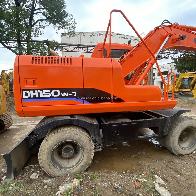 Doosan jual panas jual panas bekas Doosan DH150 W-7 Digunakan Excavator dalam Kondisi Baik Excavator Roda.