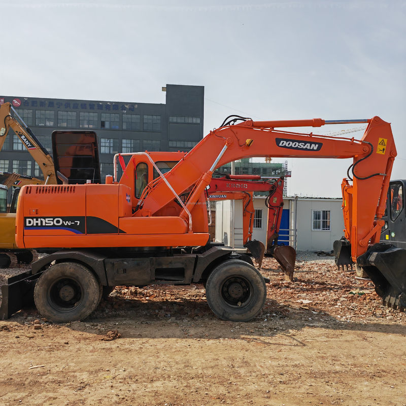 Doosan penjualan panas Baru Jual barang bekas Doosan DH150 roda excavator, 90 baru/digunakan excavator Doosan
