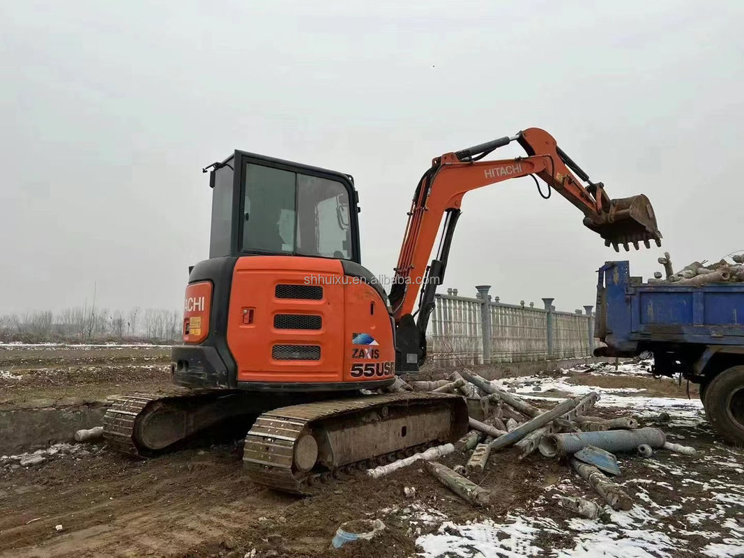Hitachi jual panas Digunakan mini excavator Hitachi ZX55U Harga murah/kualitas bagus Hitachi ZX55U bekas excavator crawler hidrolik