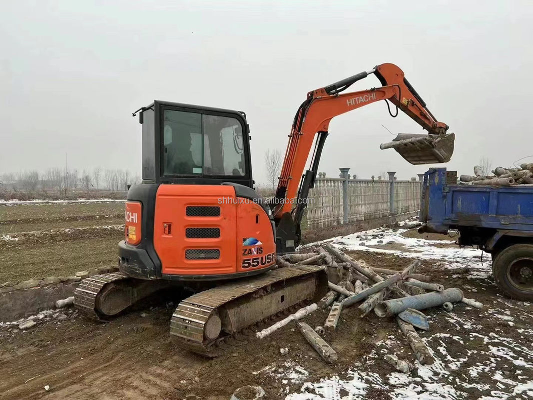 Hitachi jual panas Digunakan mini excavator Hitachi ZX55U Harga murah/kualitas bagus Hitachi ZX55U bekas excavator crawler hidrolik