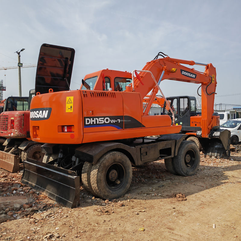 90 New Wheeled Excavator Second Hand DOOSAN DH150W-7 Digger 4 Roda yang Digunakan