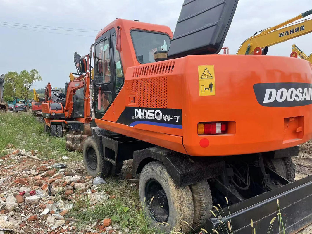 90 New Wheeled Excavator Second Hand DOOSAN DH150W-7 Digger 4 Roda yang Digunakan