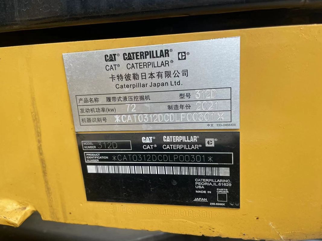 Caterpillar excavator CAT 312D penggali bekas mesin 12ton mesin excavator digunakan kucing 312D