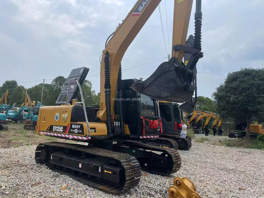 Tenaga Penggalian Tinggi Mesin Asli Warna Kuning Digunakan Sany 135 13 Ton