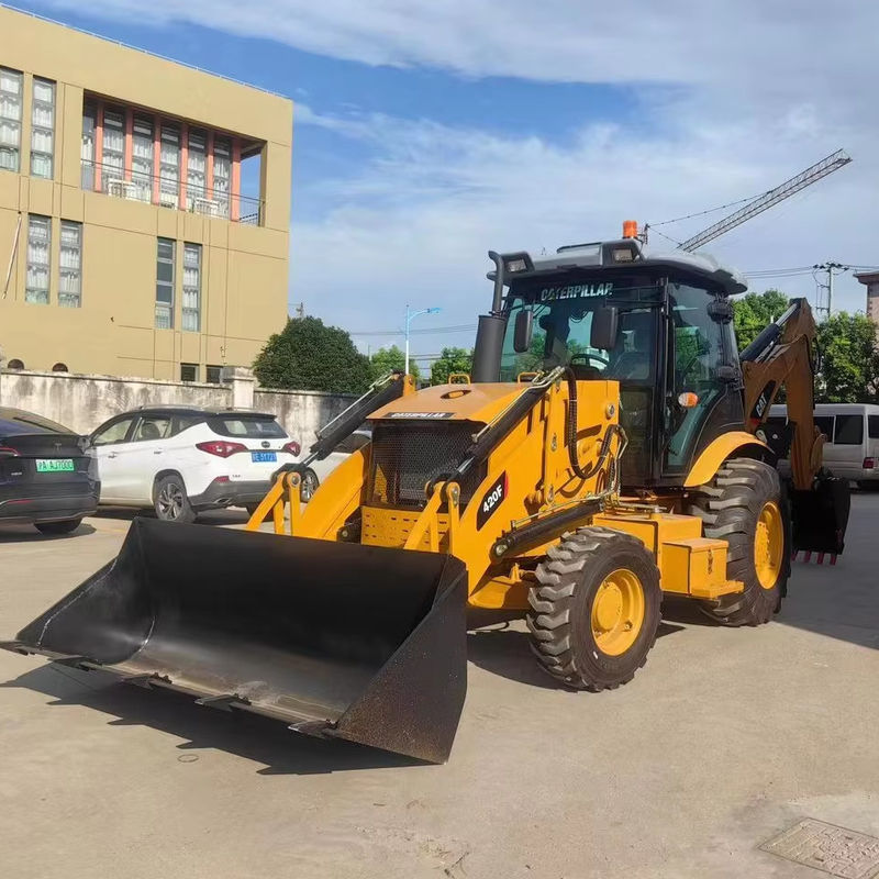 Digunakan excavator Caterpillar CAT420F backhoes sibuk di kedua ujung / bekas mesin traktor Jepang dalam kondisi baik