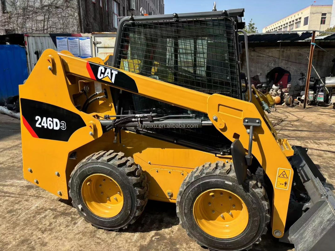 digunakan Mesin Slip CAT 246D3 Caterpillar roda excavator Jepang asli roda excavators